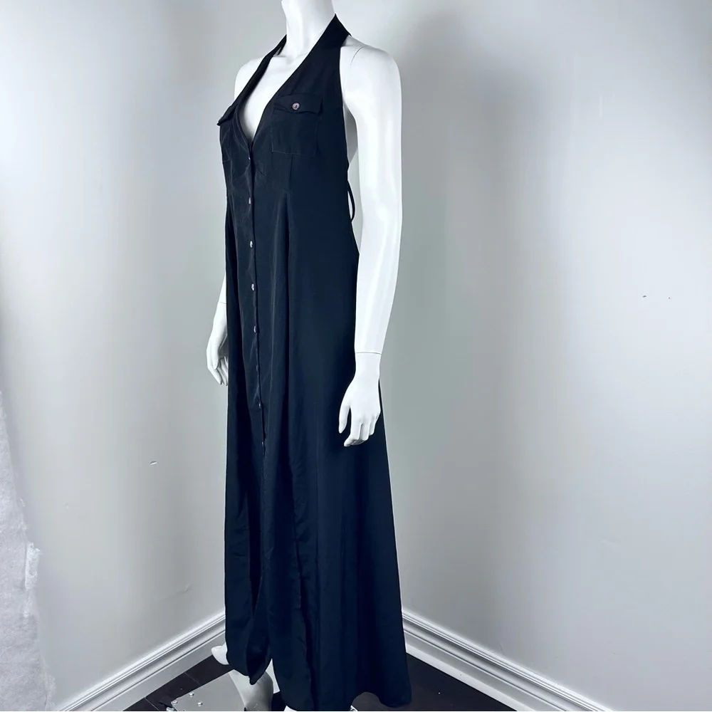 ASOS Halter Button-Front Maxi Dress Size 8 - Picture 4 of 10